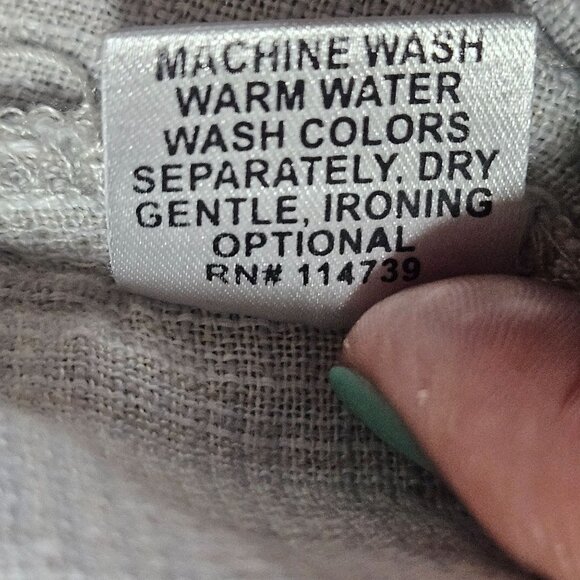 Flax Women's Light Gray Linen Top Large  Minimalist Lagon look Coastal Style - Picture 11 of 11